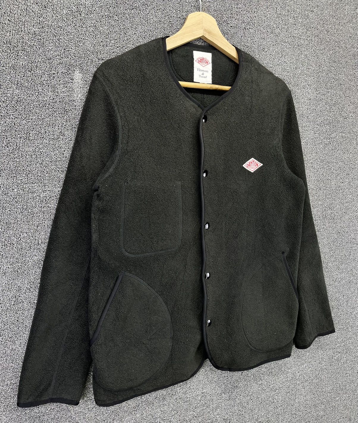 Danton Vintage Danton Black Fleece Button Up Cardigan Jacket Size S / US 4 / IT 40 - 2 Thumbnail