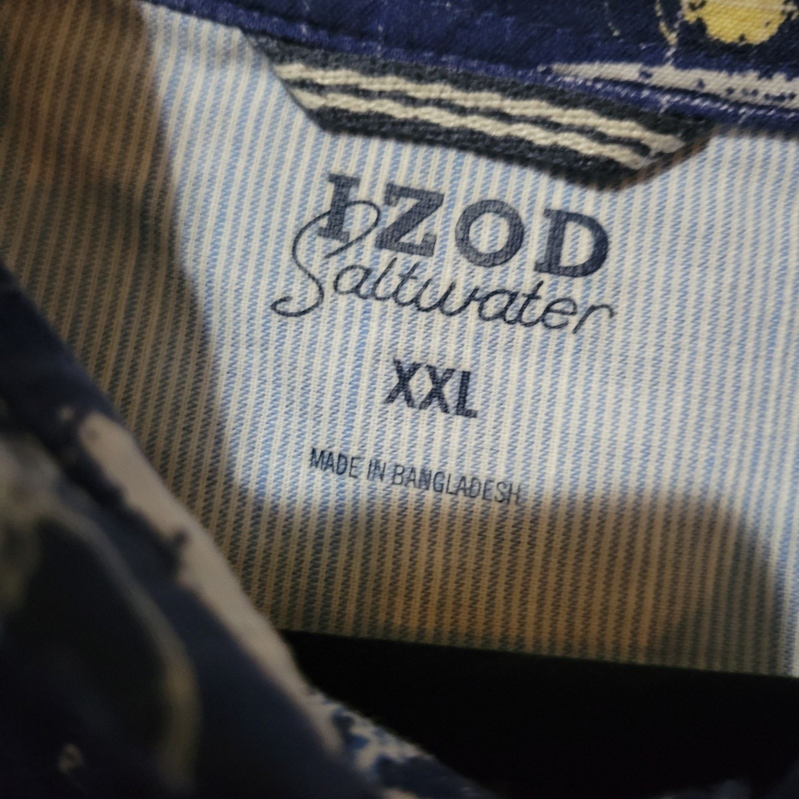 Izod Izod Saltwater Blue Dockside Chambray Button Down Shirt XXL Size US XXL / EU 58 / 5 - 4 Thumbnail