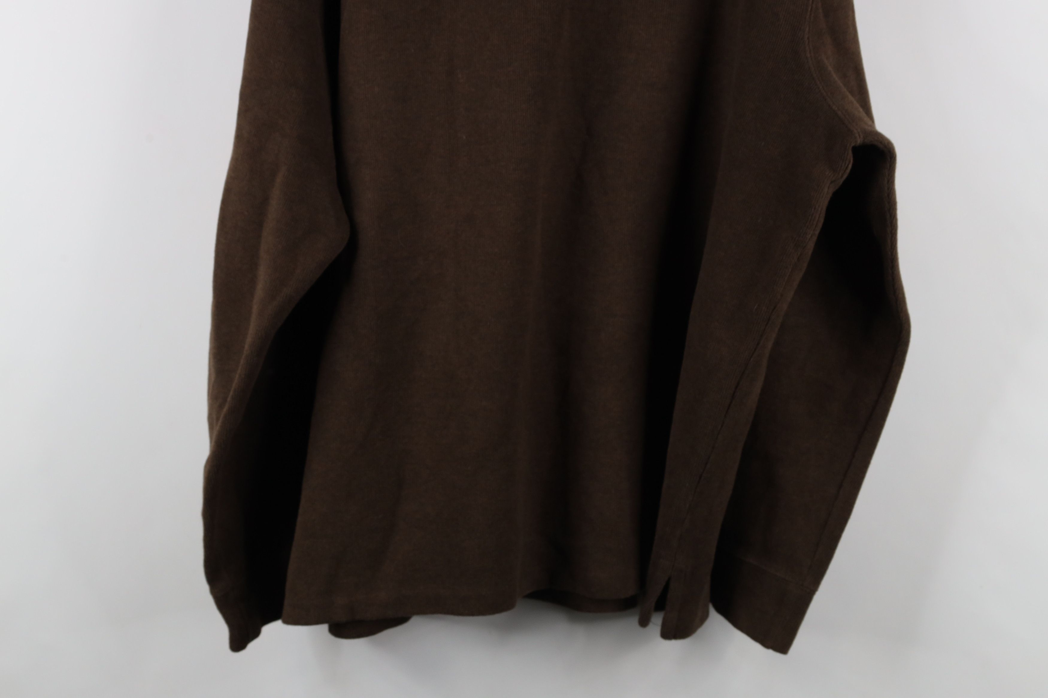 Ralph Lauren × Vintage Vintage 90s Ralph Lauren Ribbed Knit Half Zip Sweater Brown Size US XXL / EU 58 / 5 - 11 Thumbnail