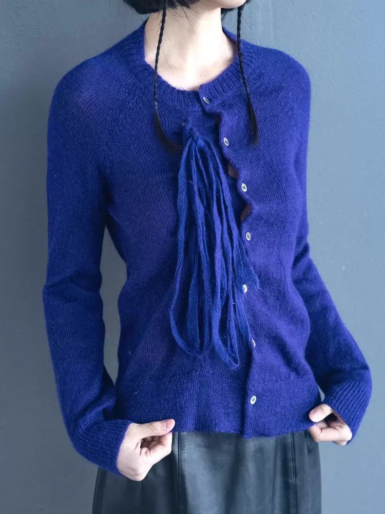 Comme des Garcons Comme Des Garcons size F Purple Asymmetrical Tie-dye Knit Size XS / US 0-2 / IT 36-38 - 5 Thumbnail