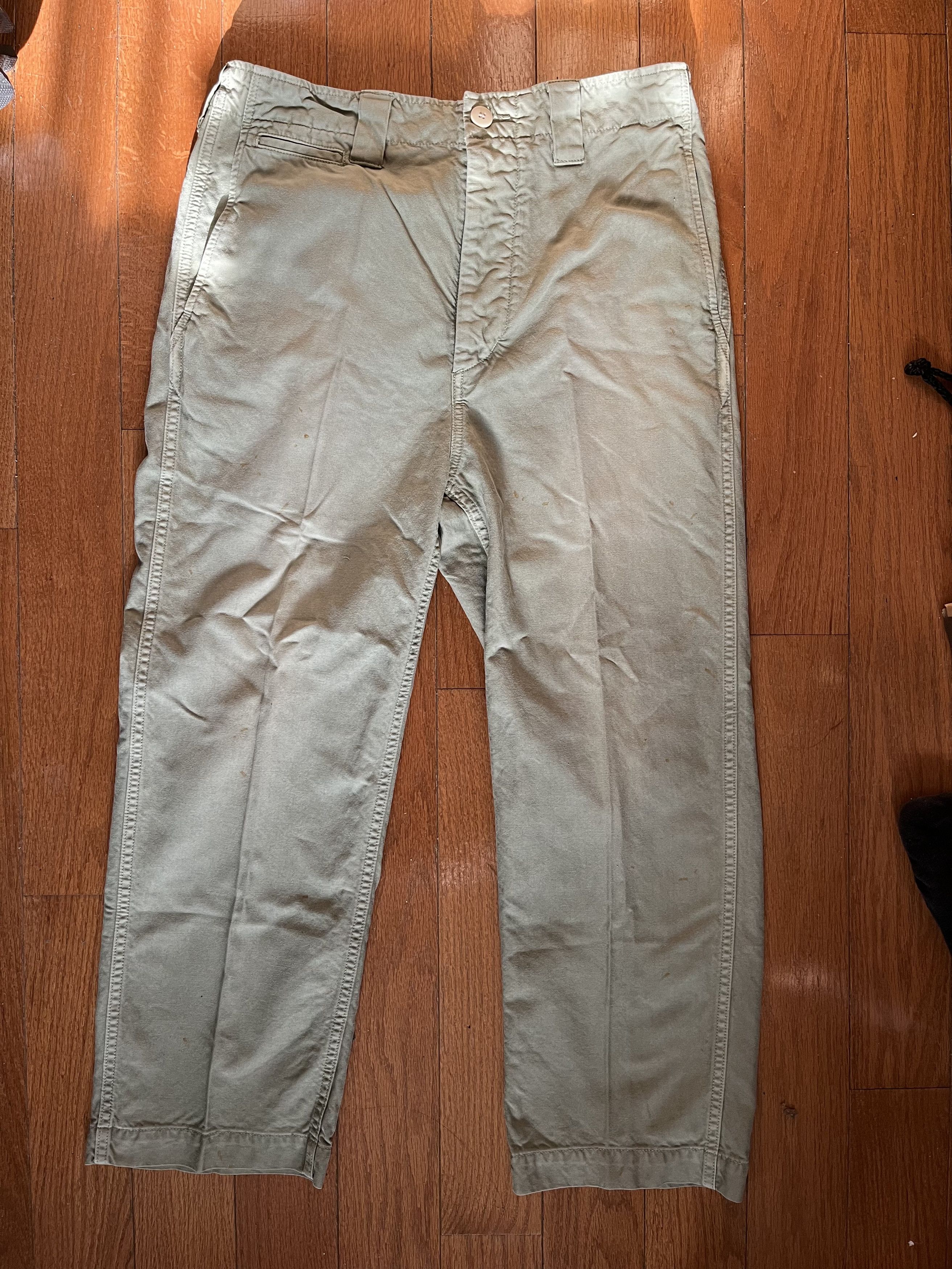 visvim LEAGUERS CHINO DMGD LT.GREEN
