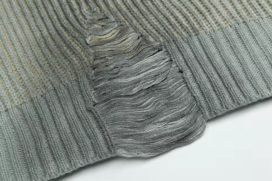 Other Retro Distressed Hole Knitted Hip Hop Vintage Sweater Size US XL / EU 56 / 4 - 4 Thumbnail