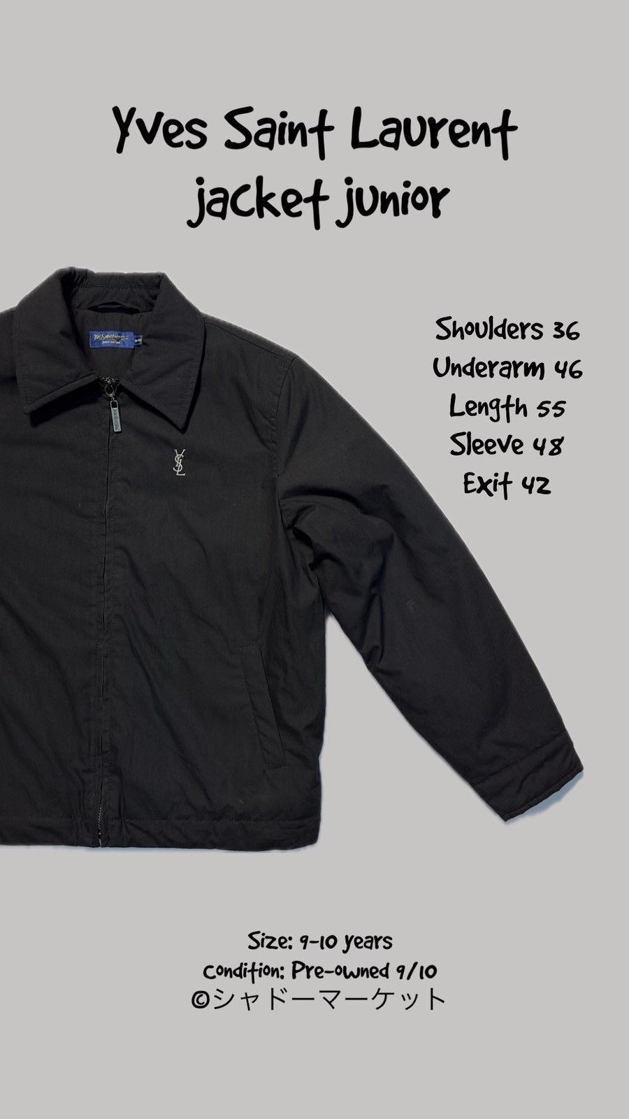 Yves Saint Laurent Yves Saint Laurent Junior Jacket – Black – Size 9–10Y Size US XXS / EU 40 - 1 Thumbnail