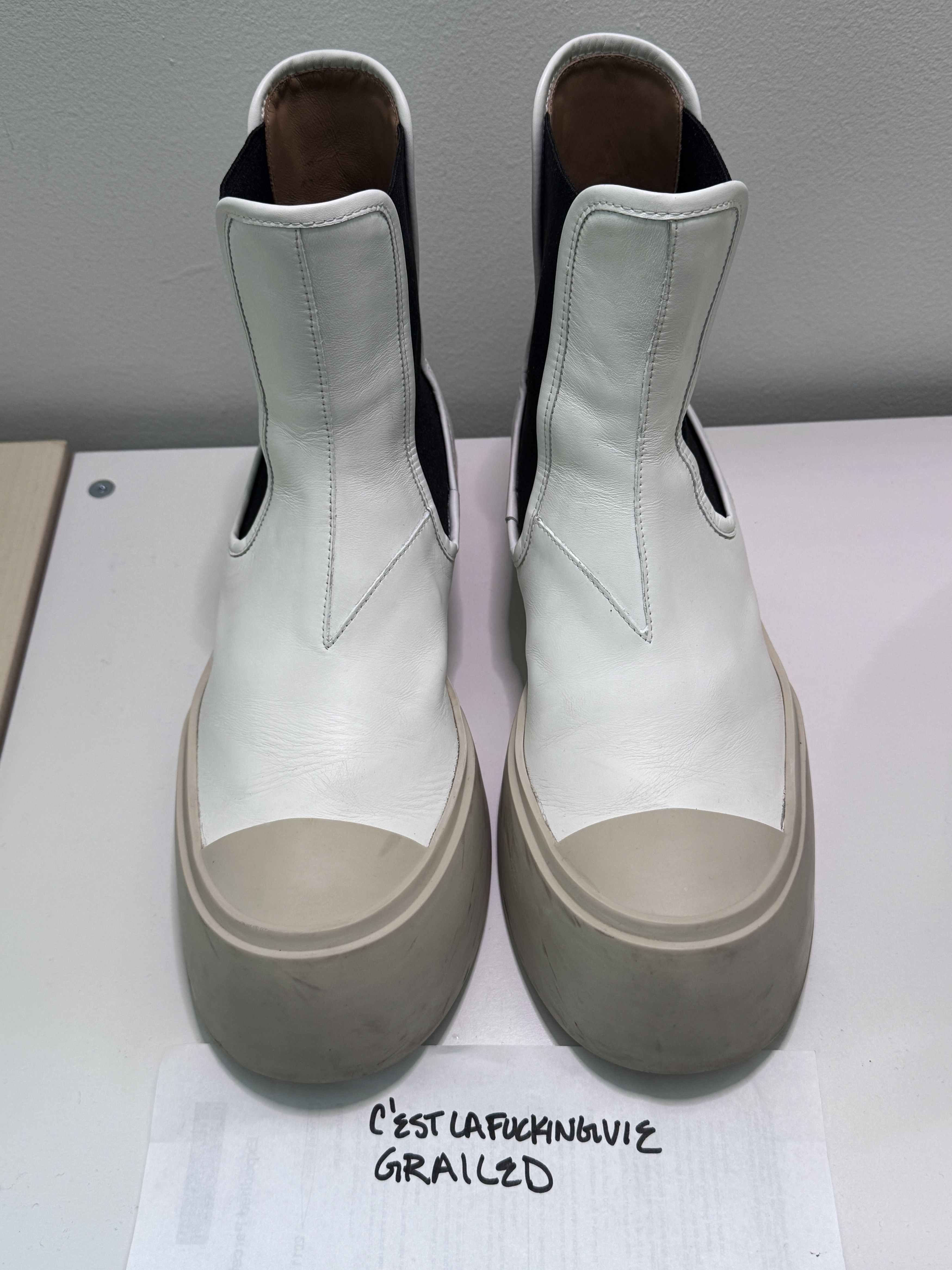 Marni Marni Pablo Chelsea Boots White Leather IT 41 Size US 11 / IT 41 - 5 Thumbnail