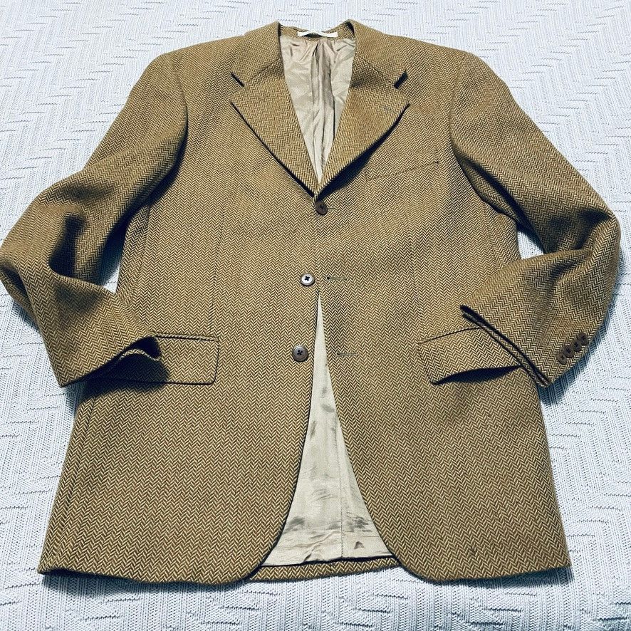 Ralph Lauren Ralph Ralph Lauren caramel brown chevron alpaca blazer Size 40L - 1 Thumbnail