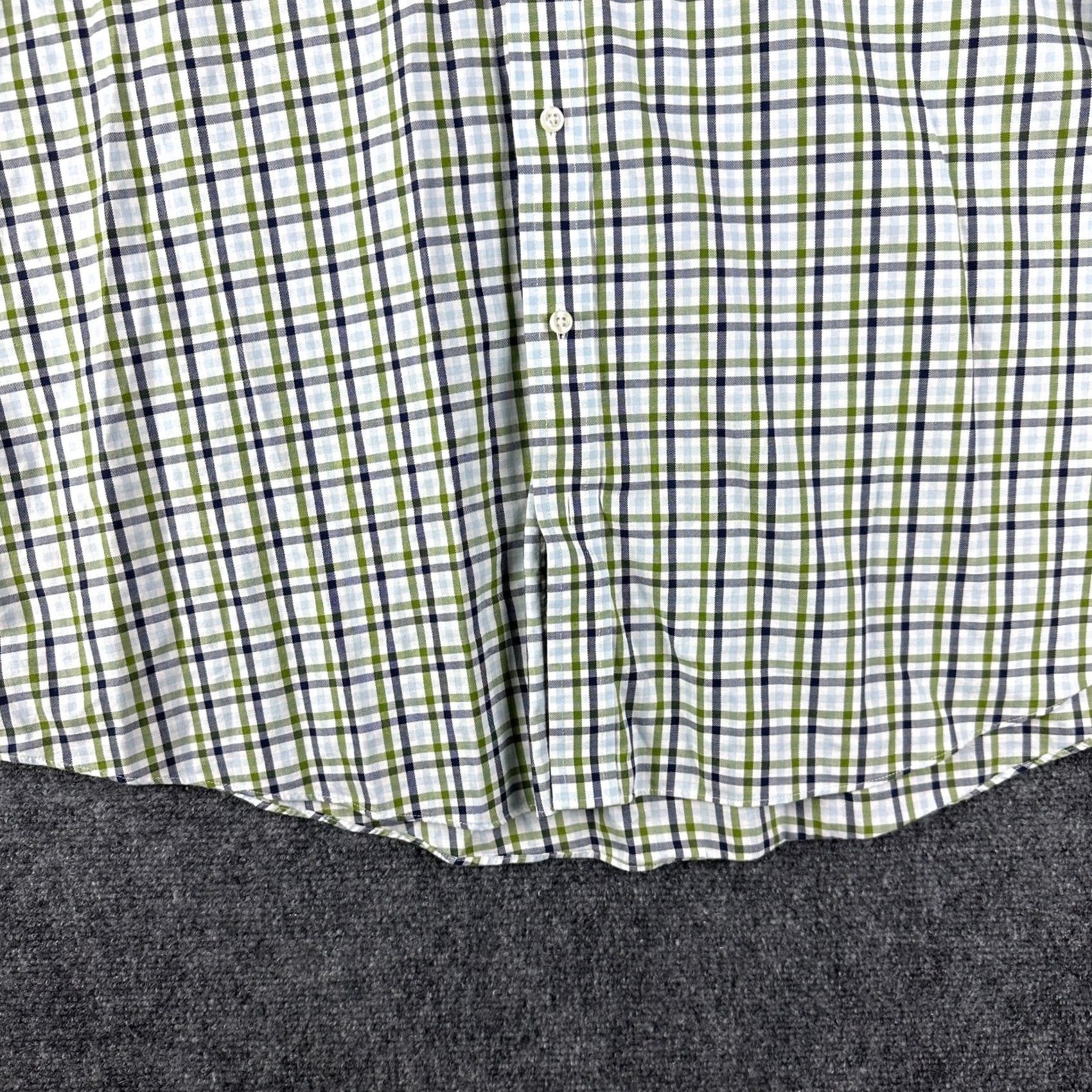 Nordstrom Nordstrom Mens Shop Shirt 2XL Non Iron Traditional Fit Green Blue Plaid Cotton Shirt Button-Up Long Sleeve Casual Business Party/Cocktail Travel Mens Size US XXL / EU 58 / 5 - 3 Thumbnail
