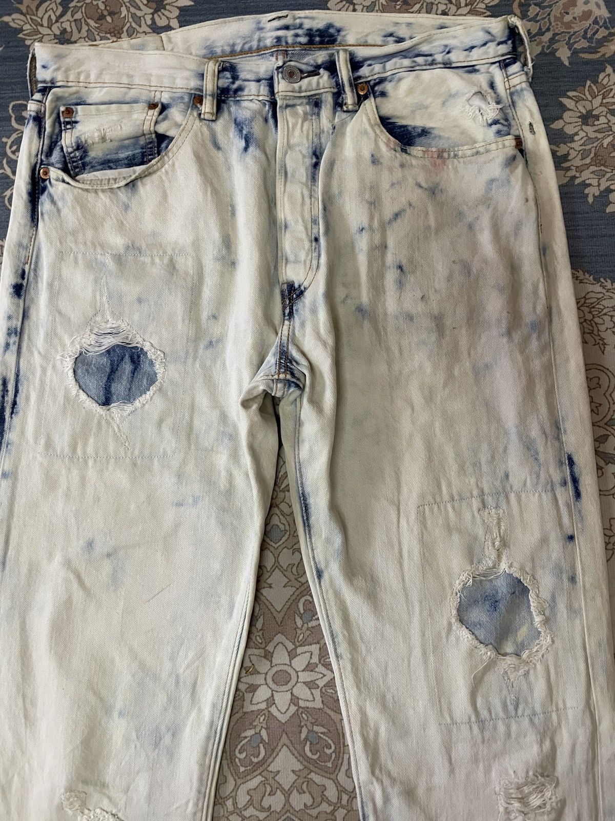 Levi's × Levi's Made & Crafted × Levi's Vintage Clothing Levi’s 501 Bleached boyfriend Denim Patchwork distressed W34 Size US 34 / EU 50 - 5 Thumbnail