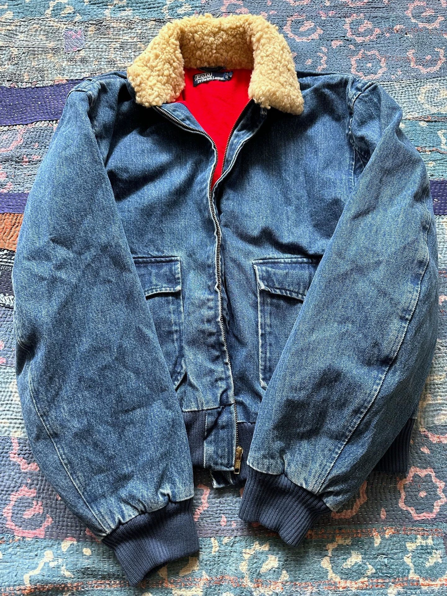 Polo Ralph Lauren Polo Ralph Lauren G1 Denim & Wool Paneled Blue Vintage M Size US M / EU 48-50 / 2 - 2 Thumbnail