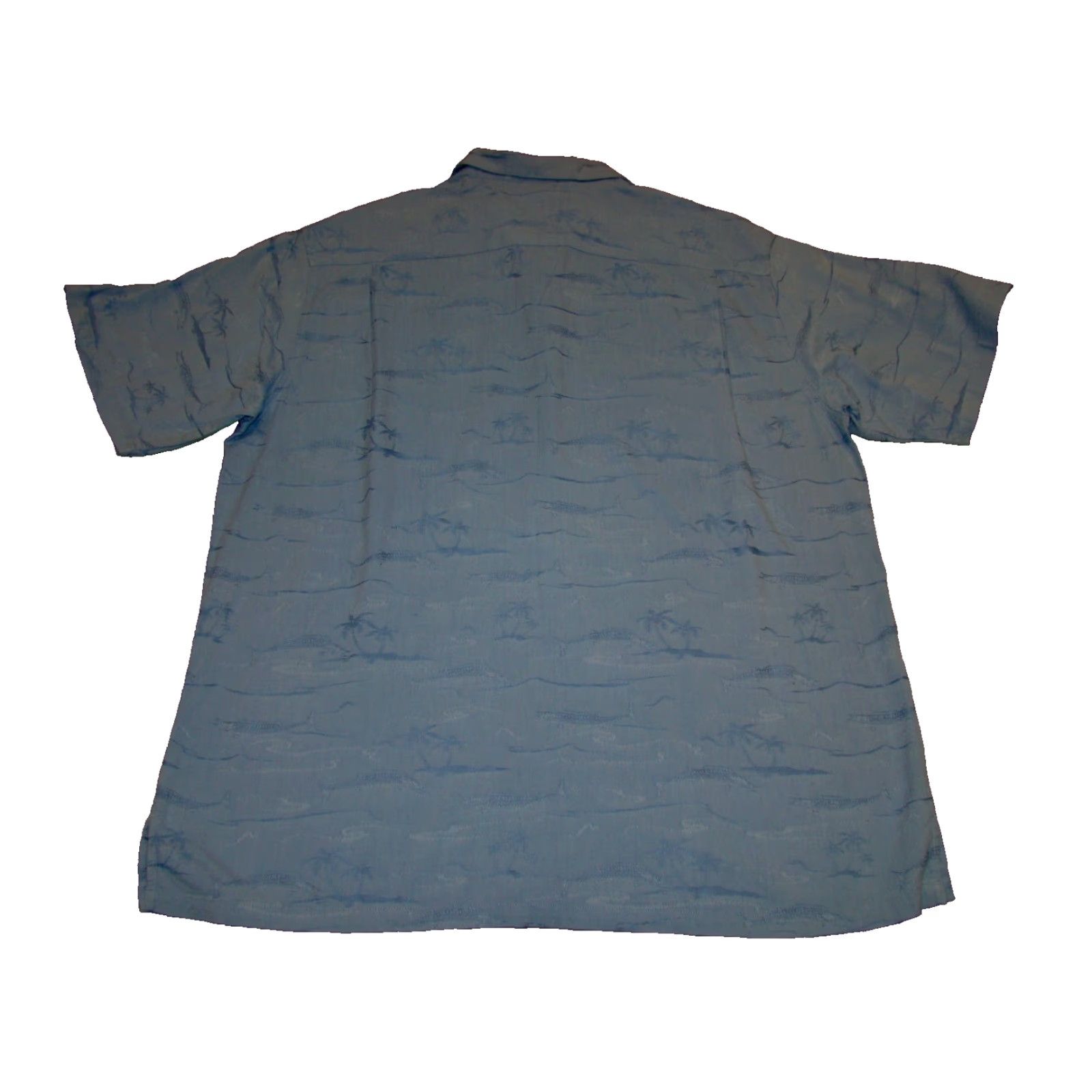 Vintage VINTAGE Columbia River Lodge Mens 2XL Blue Fish Embossed Button Short Sleeve Shirt Size US XXL / EU 58 / 5 - 7 Thumbnail