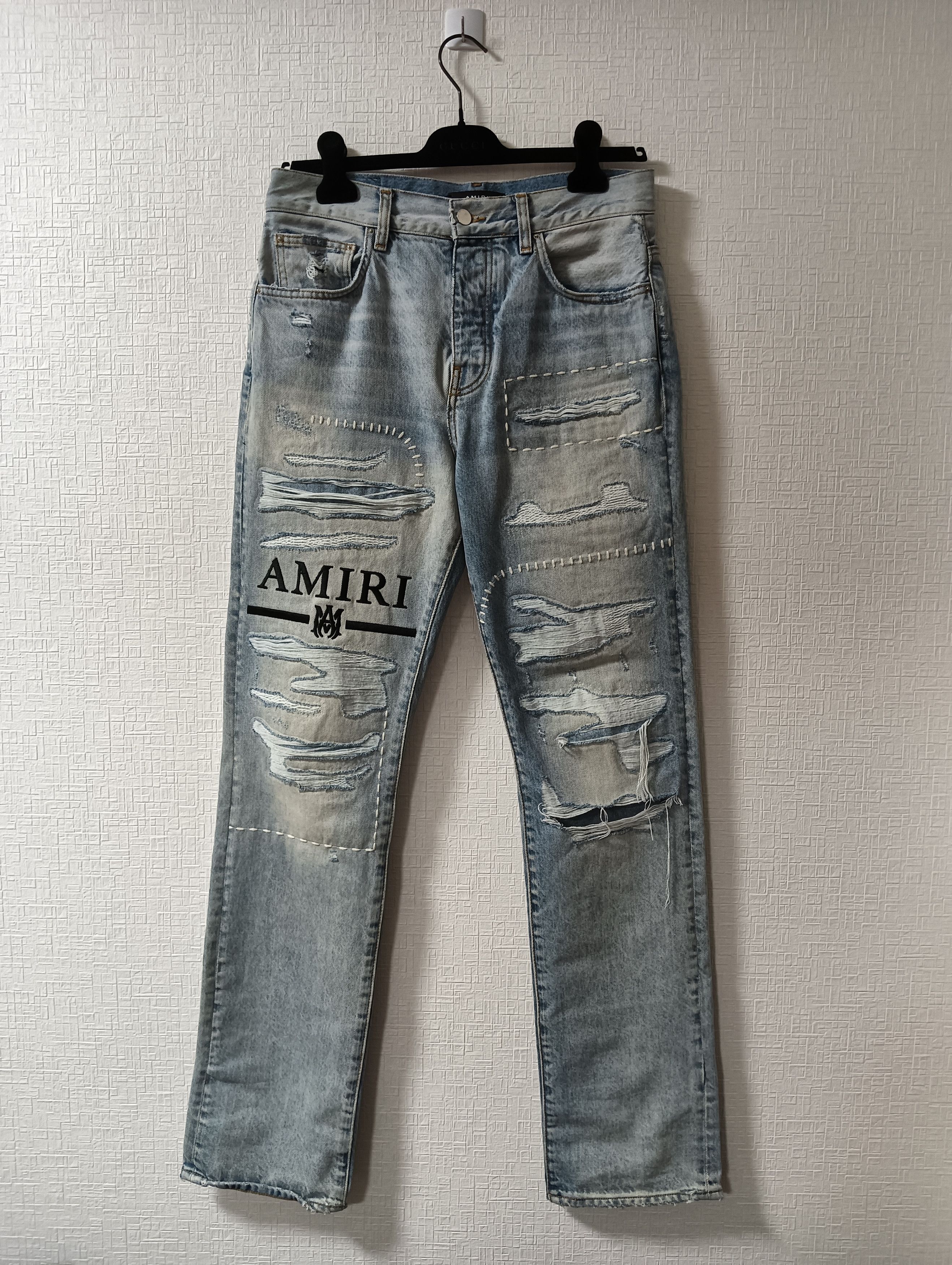 Amiri MA Bar Logo Jeans Size US 32 / EU 48 - 1 Thumbnail