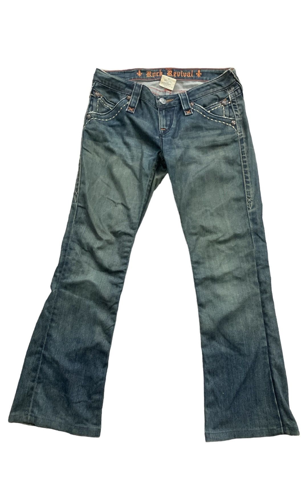 Rock Revival Flared Cyber Goth Style Rock Revival Lowrise Jeans Size US 31 - 1 Thumbnail