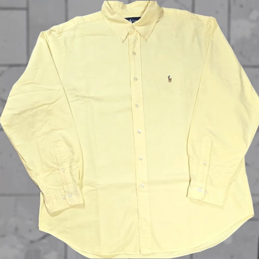Polo Ralph Lauren VTG Polo Ralph Lauren Button Up Shirt Long Sleeve 17.5 White IconicOxford Polo Ralph Lauren Shirt Mens 90s College Preppy Designer Vintage Shirt Size US XXL / EU 58 / 5 - 1 Thumbnail