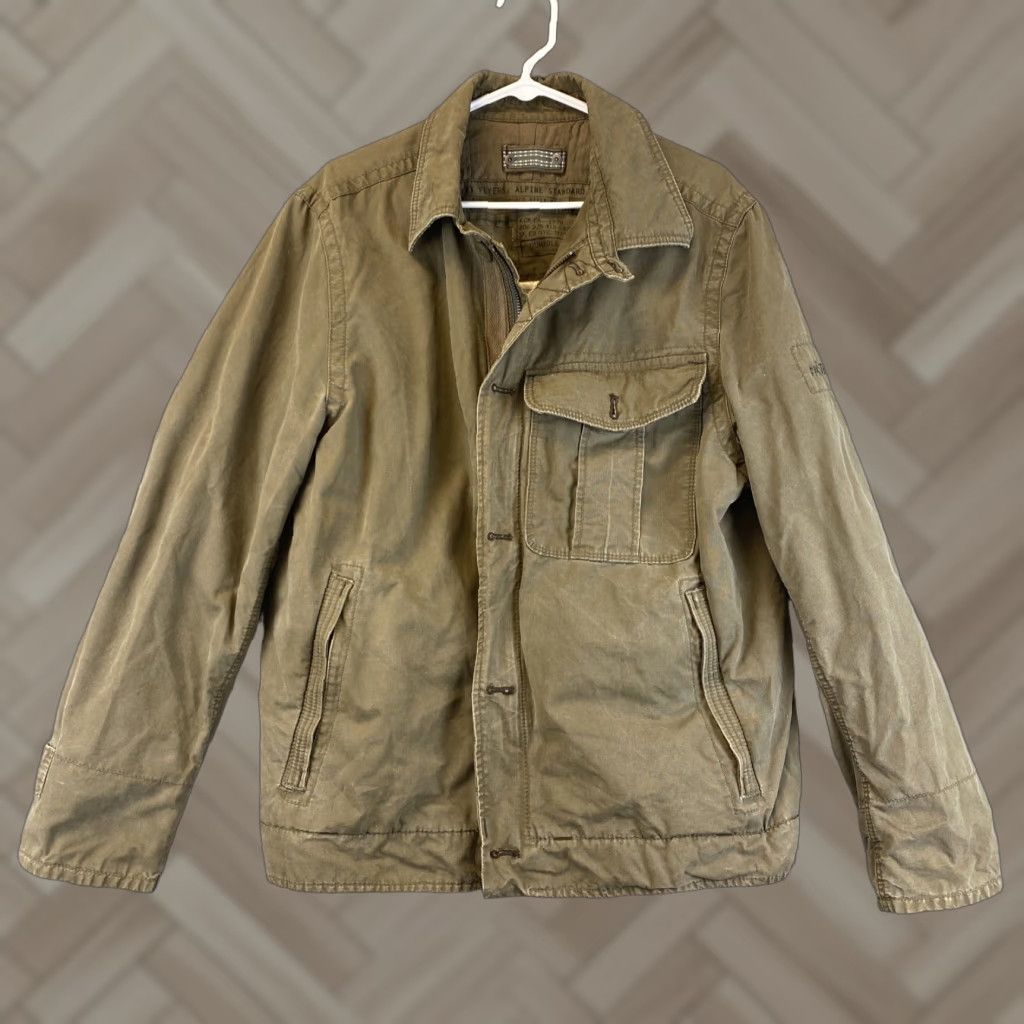 Olive VINTAGE Jacket Flyers Military Jacket Men Large Olive Green Casual Winter 80s Durable Flyer's Jacket Size US L / EU 52-54 / 3 - 1 Thumbnail