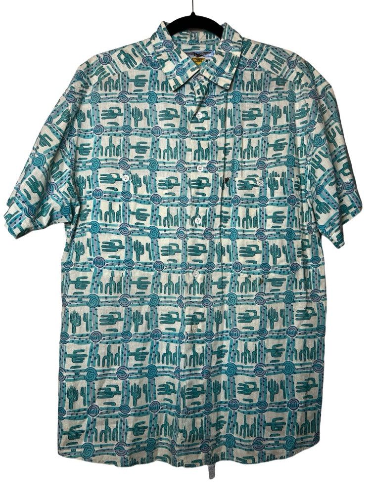 Vintage Vintage 1990's New Man Cactus Short Sleeve Button Up Shirt Size US L / EU 52-54 / 3 - 1 Thumbnail