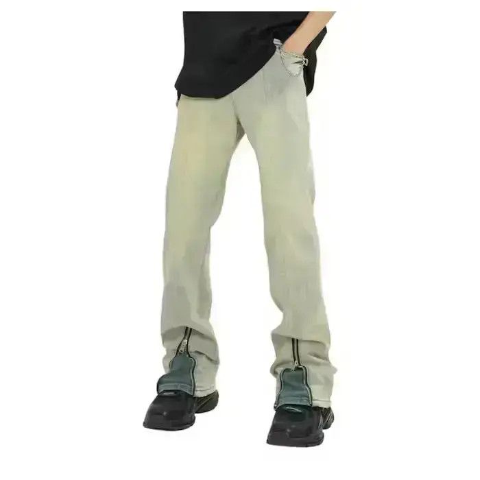 Japanese Brand Ankle Zip Stacked Denim Jeans Size US 32 / EU 48 - 1 Thumbnail