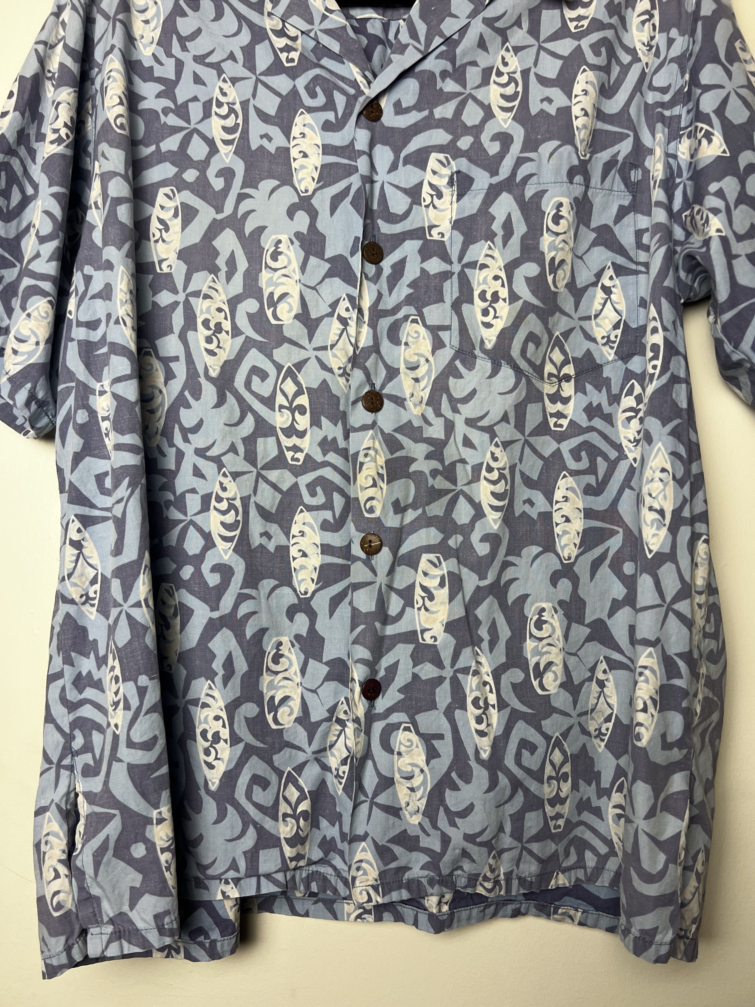 Vintage Vntg 80s Hawaii Aloha Shirt : Barefoot in Paradise Surfboard Size US L / EU 52-54 / 3 - 5 Thumbnail