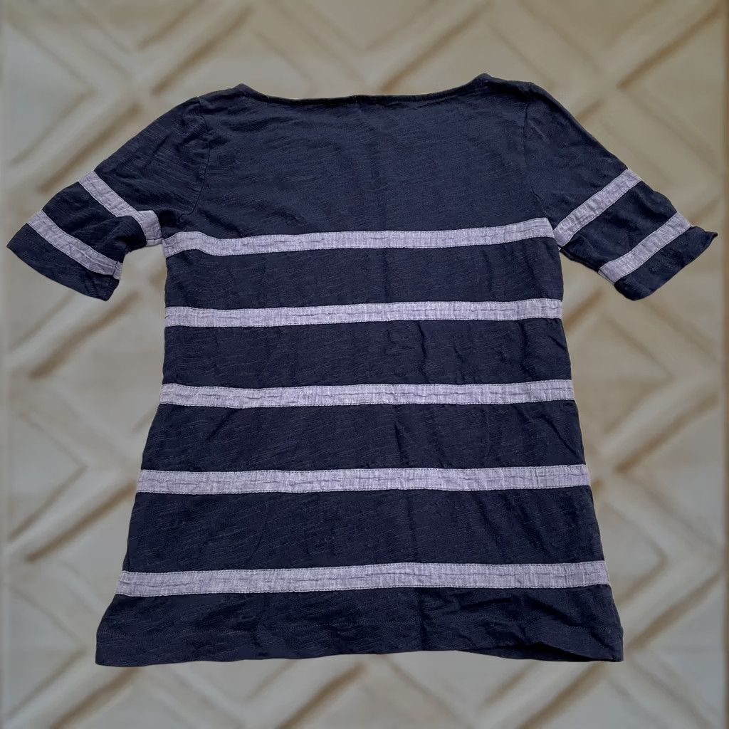 J.Crew VINTAGE: No J.CREW T-Shirt Shirt Womens XS Blue Short Sleeve Mock Neck 100% Cotton Easy Care Stretch All Seasons Casual Womens Size XS / US 0-2 / IT 36-38 - 1 Thumbnail