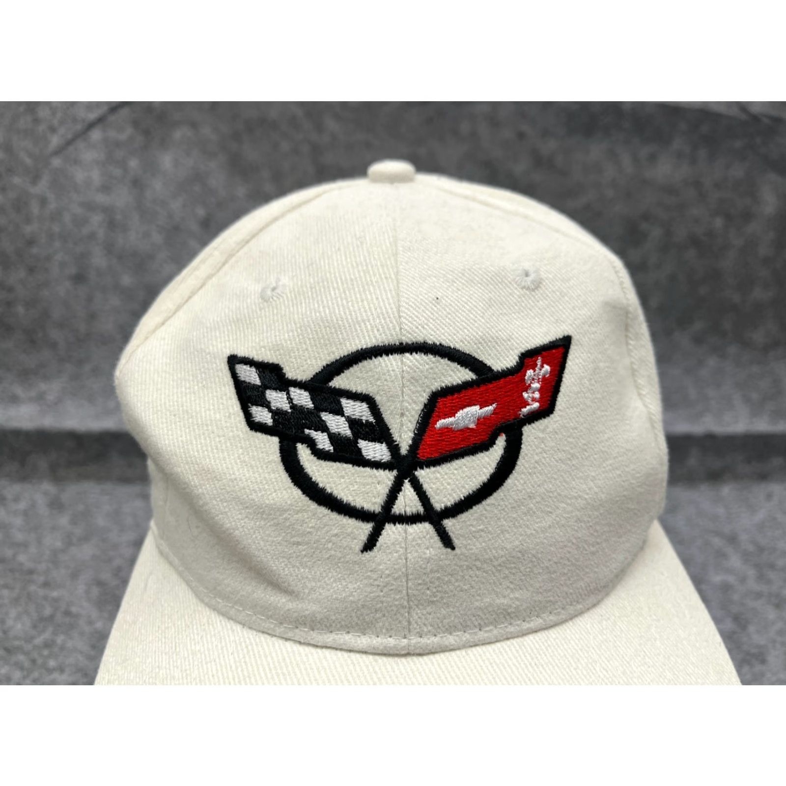 Vintage Head To Toe Chevrolet Racing Hat Cap Fitted One Size White Cotton Blend Baseball Cap Mens Outdoor Racing 90s Size ONE SIZE - 2 Thumbnail