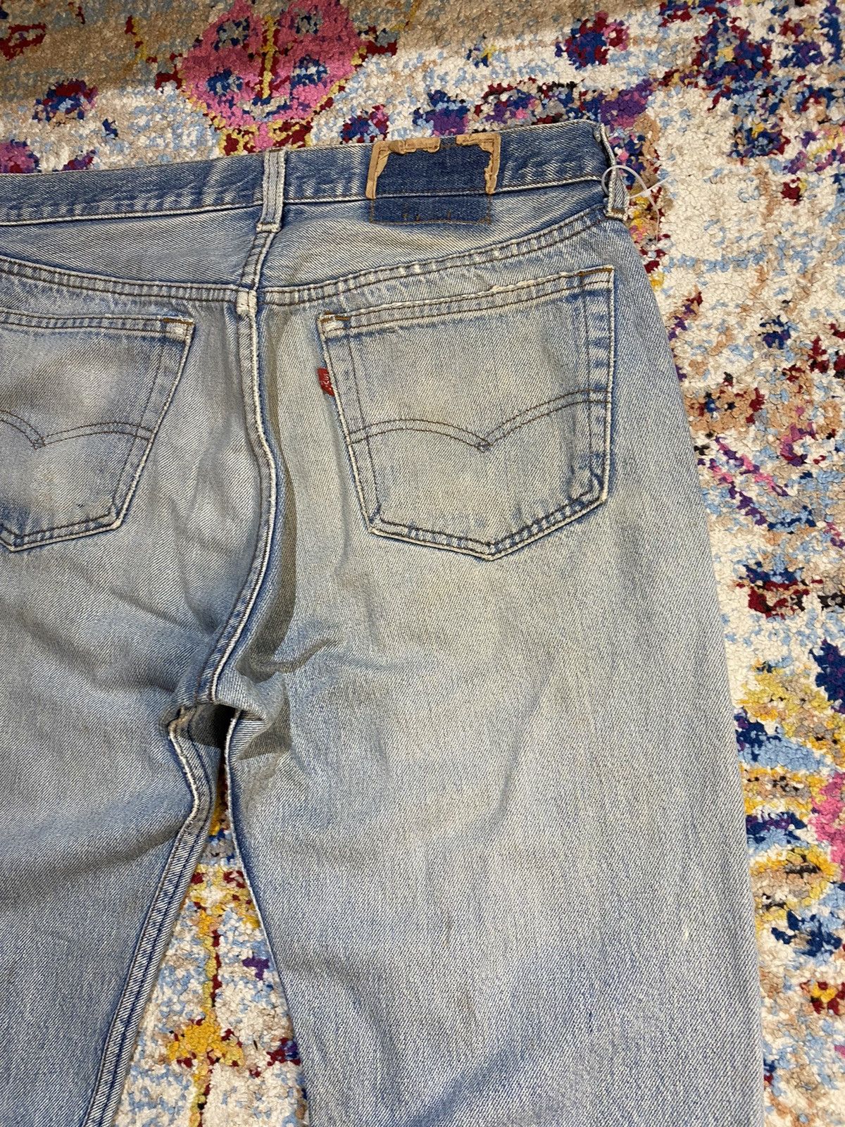 Levi's × Vintage 60's Levis Destroyed Washed Blue Rindem Jeans Size US 30 / EU 46 - 4 Thumbnail