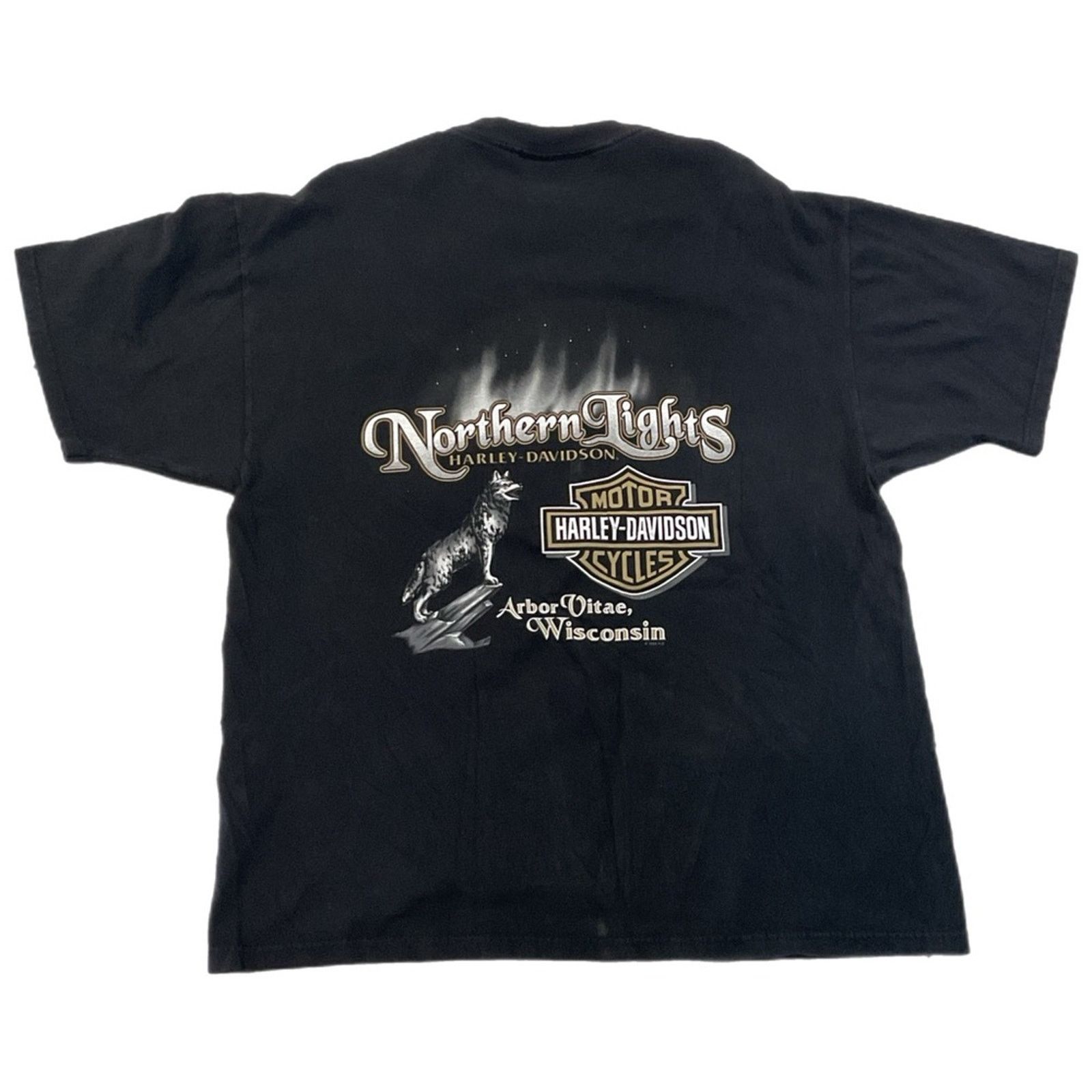 Harley Davidson Vintage 1998 Northern Lights Harley Davidson T-Shirt Size US XL / EU 56 / 4 - 2 Thumbnail