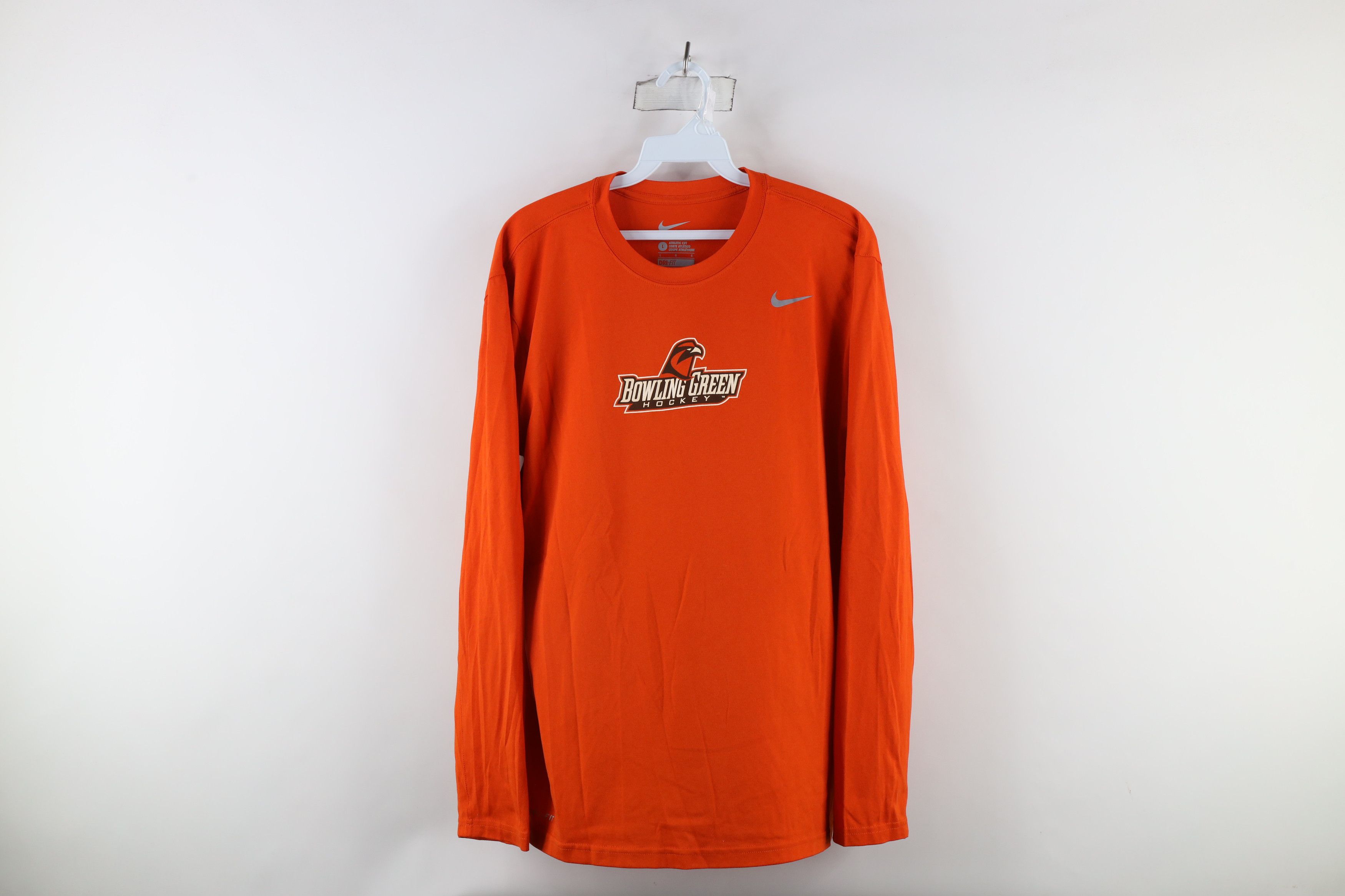 Nike × Vintage Nike Green State University Hockey Long Sleeve T-Shirt Size US L / EU 52-54 / 3 - 1 Thumbnail