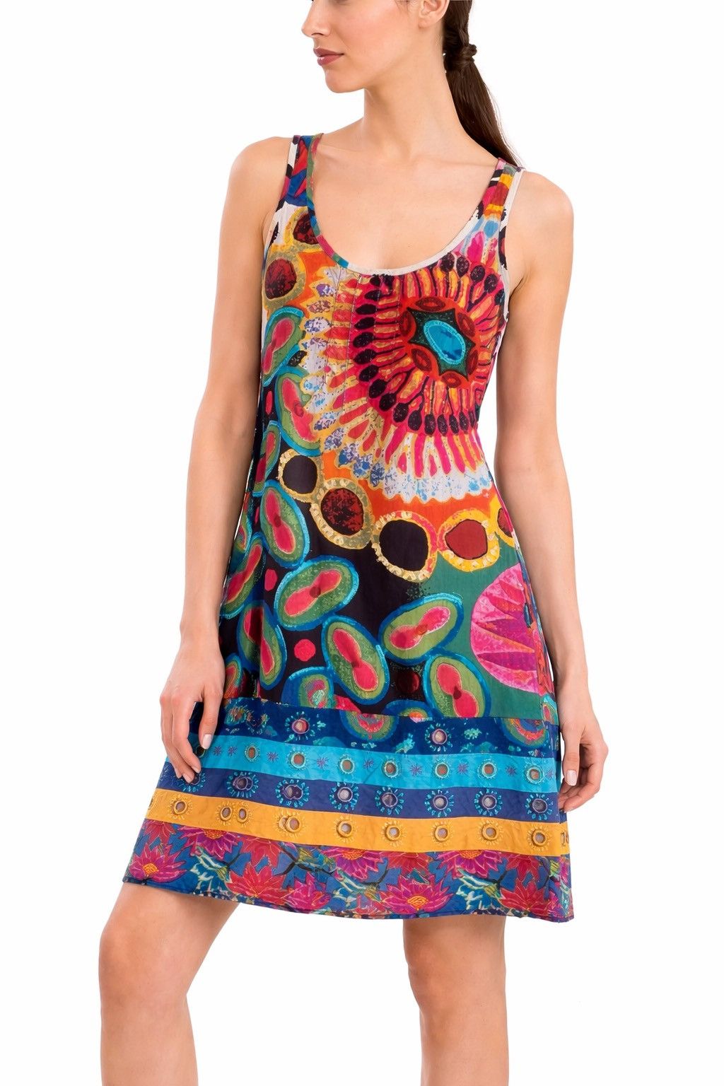Desigual Desigual Womens Sleeveless Summer Mini Dress Multicolor Size S / US 4 / IT 40 - 1 Thumbnail