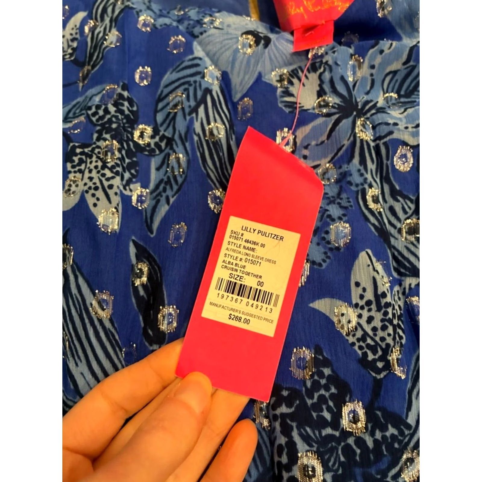 Lilly Pulitzer Lilly Pulitzer Alfreda Long Sleeve Dress Shift Metallic Floral NWT 00 Women Dress"} Size XXS / US 00 / IT 34 - 5 Thumbnail