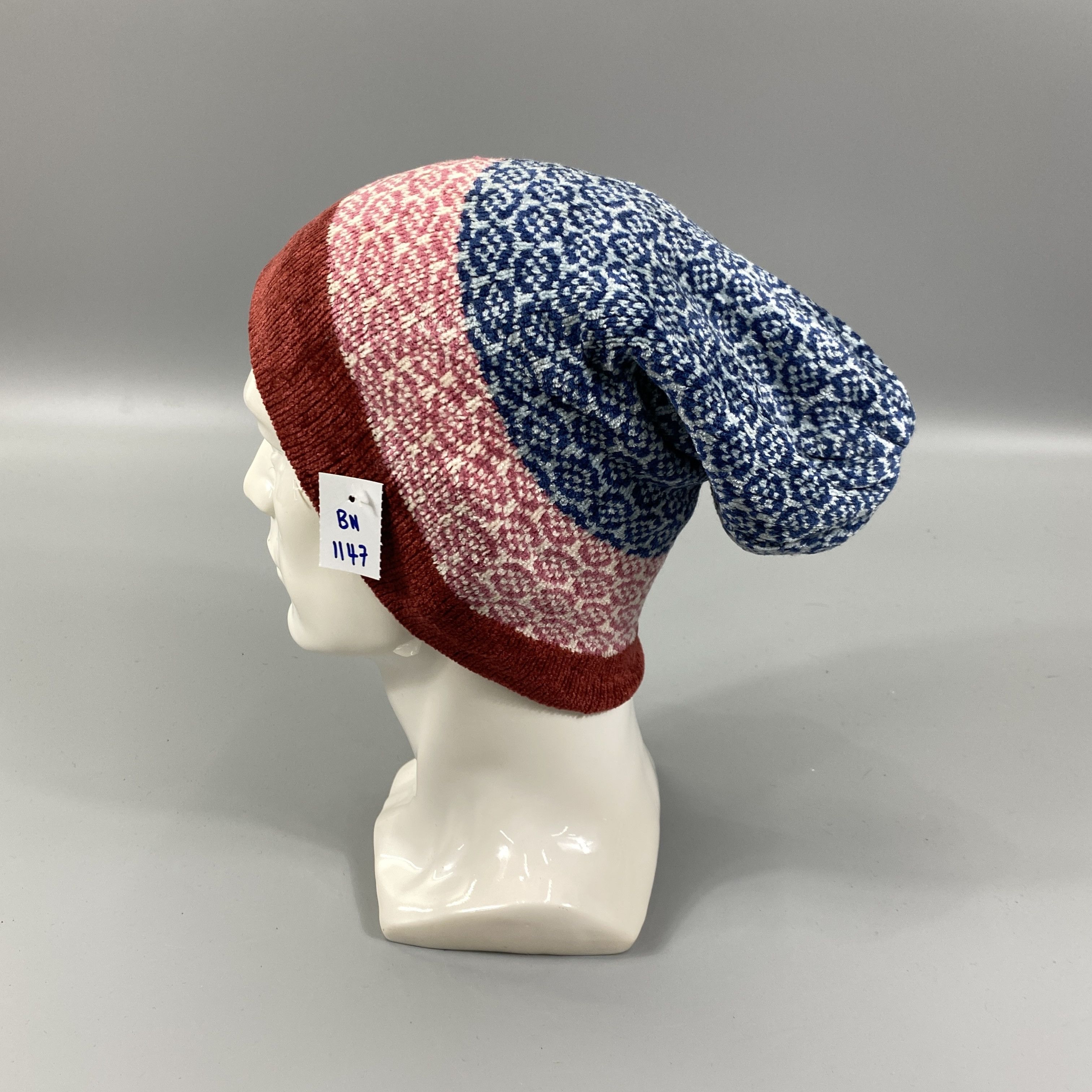 Vintage Airport Three Color Slouchy Beanie Hat -BN1147