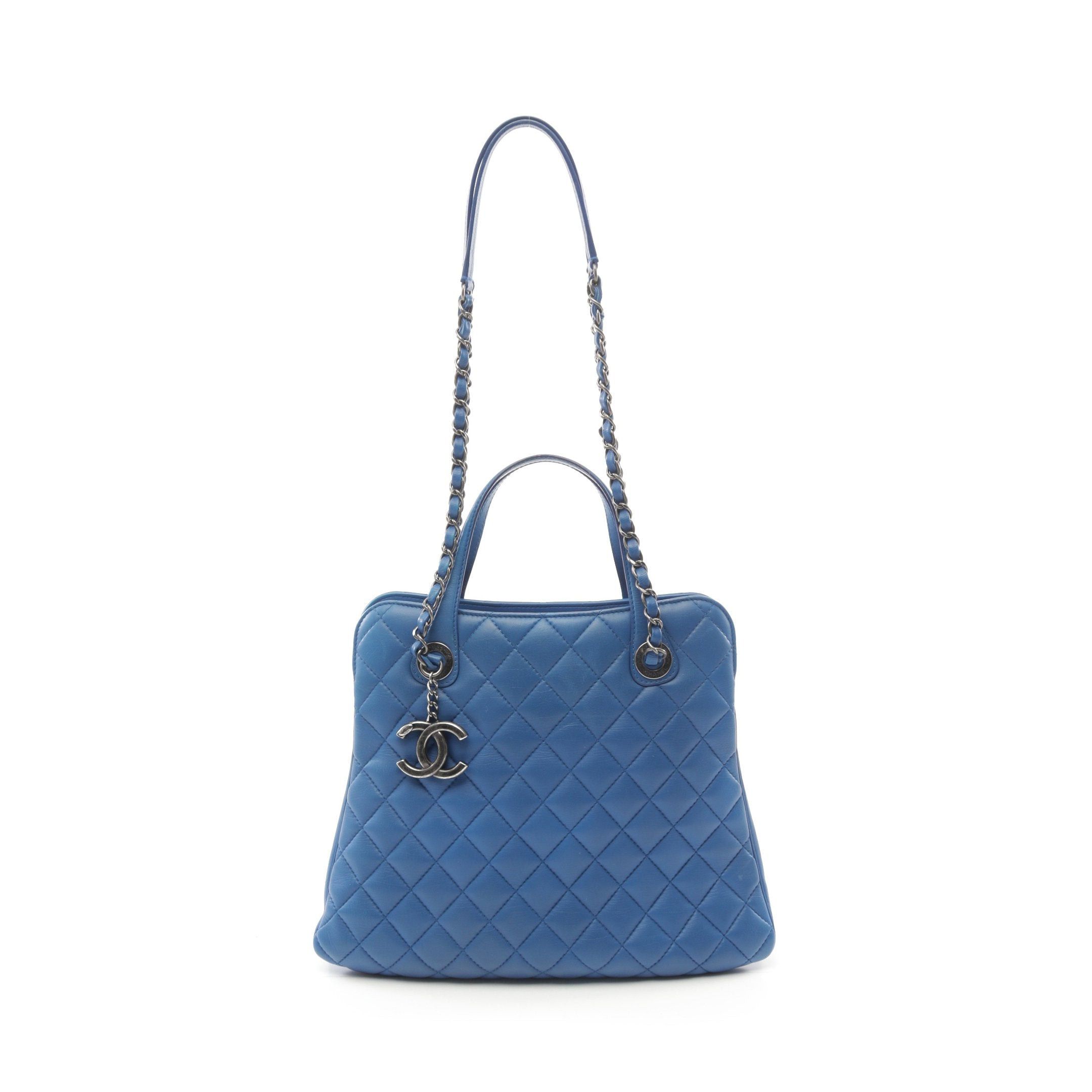 Chanel Chanel Handbag Lambskin Blue Antique Silver Hardware Size ONE SIZE - 1 Thumbnail