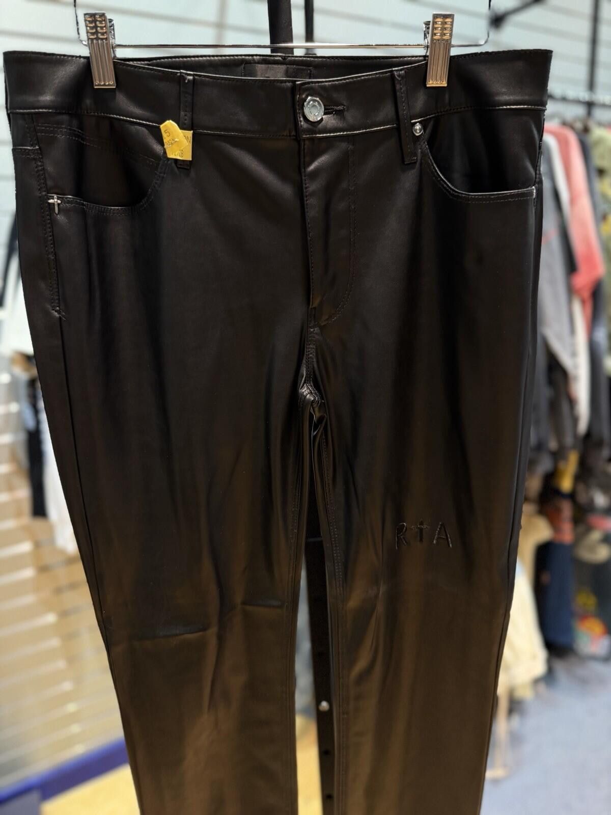Rta RTA Black Leather Men's Straight Leg Casual Pants Size 31 Size US 31 - 5 Thumbnail