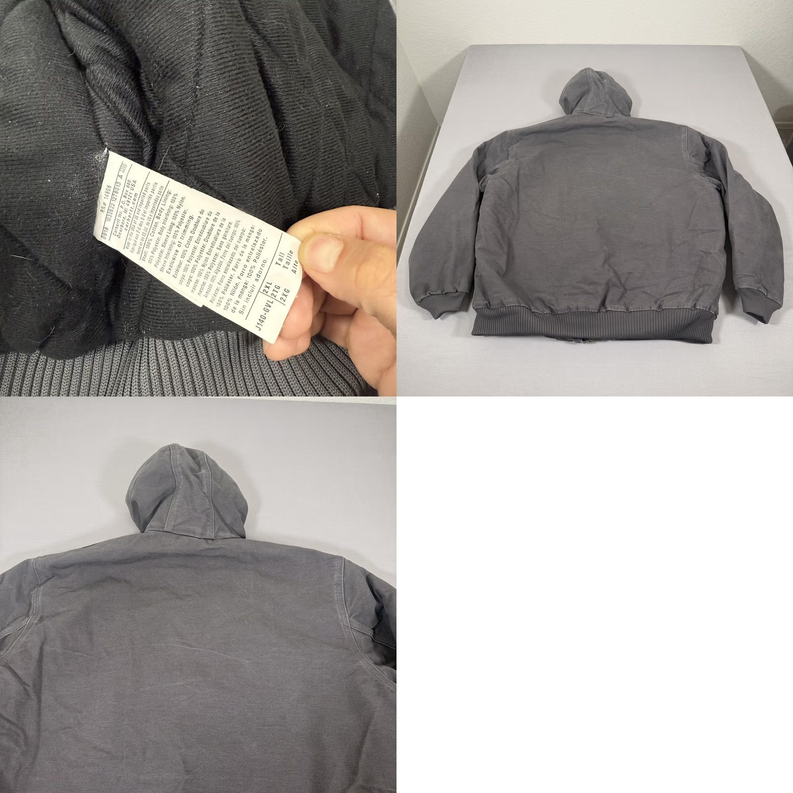 Carhartt Vintage Carhartt Mens Jacket - Gray Canvas Hoodie Size US XXL / EU 58 / 5 - 9 Thumbnail