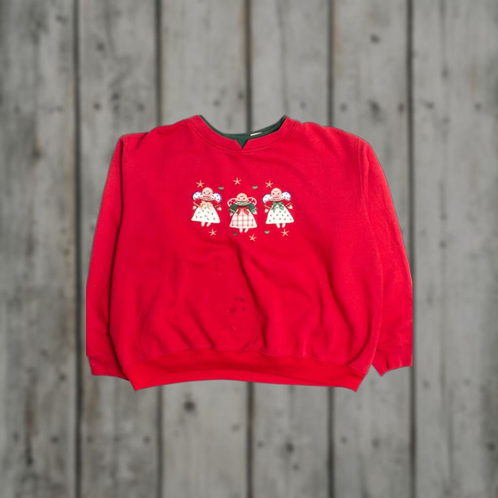 Vintage VINTAGE Shenanigans Red Ugly Christmas Sweatshirt X-Large Mens Womens 1990s Holiday Fat Cre? Size XL / US 12-14 / IT 48-50 - 1 Thumbnail