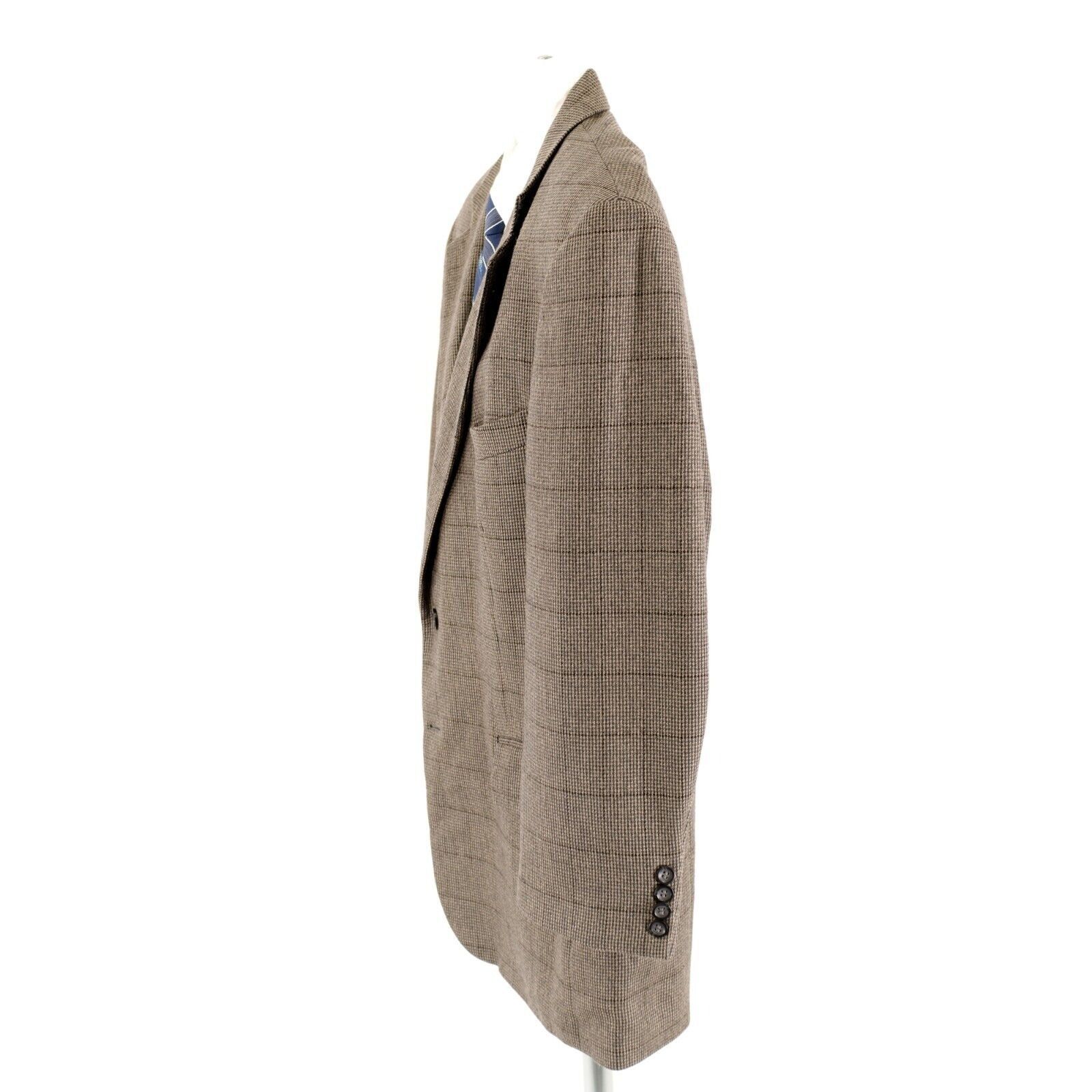 Oscar De La Renta Oscar De La Renta Soft Tweed Lambswool Cashmere Gray Tan Che Size 44R - 5 Thumbnail