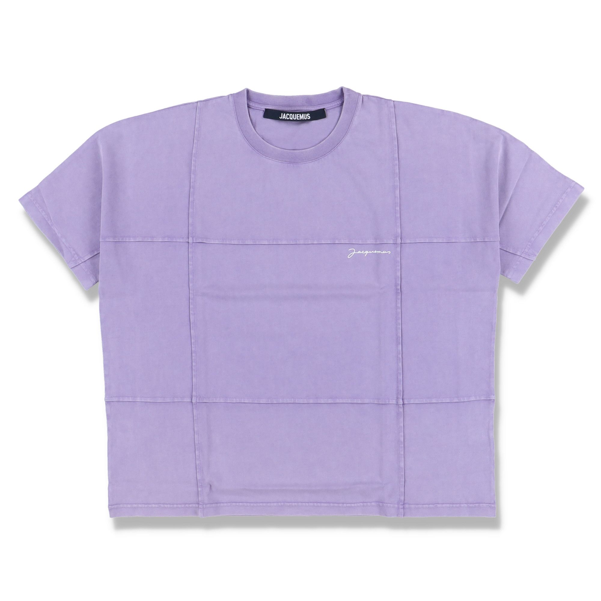 image of Jacquemus Washed Purple Carro Paneled Logo T-Shirt, Men's (Size Small)