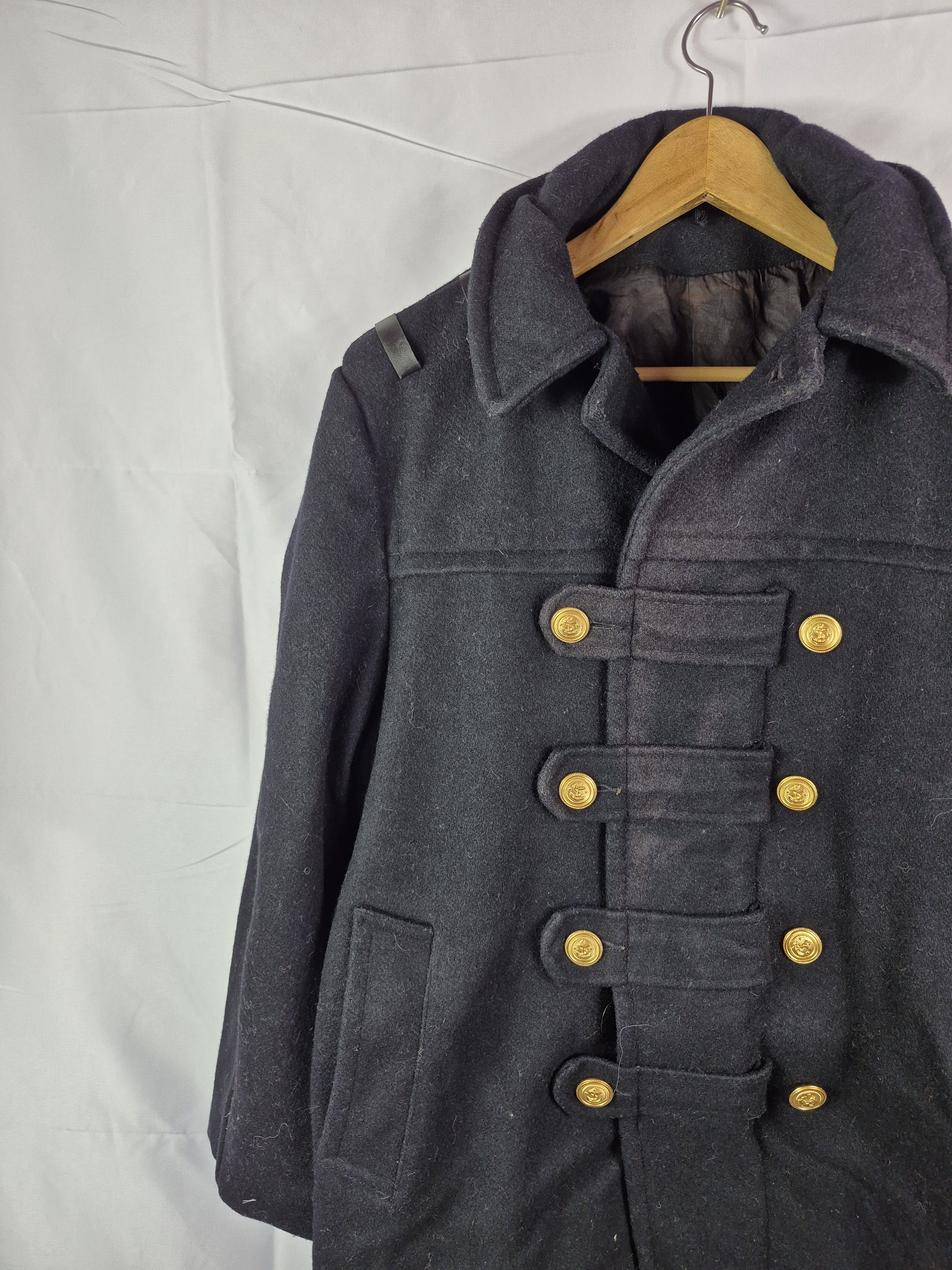 Vintage 🔥 Vintage 70s US Marines Long Coat Wool Jacket Size US L / EU 52-54 / 3 - 5 Thumbnail