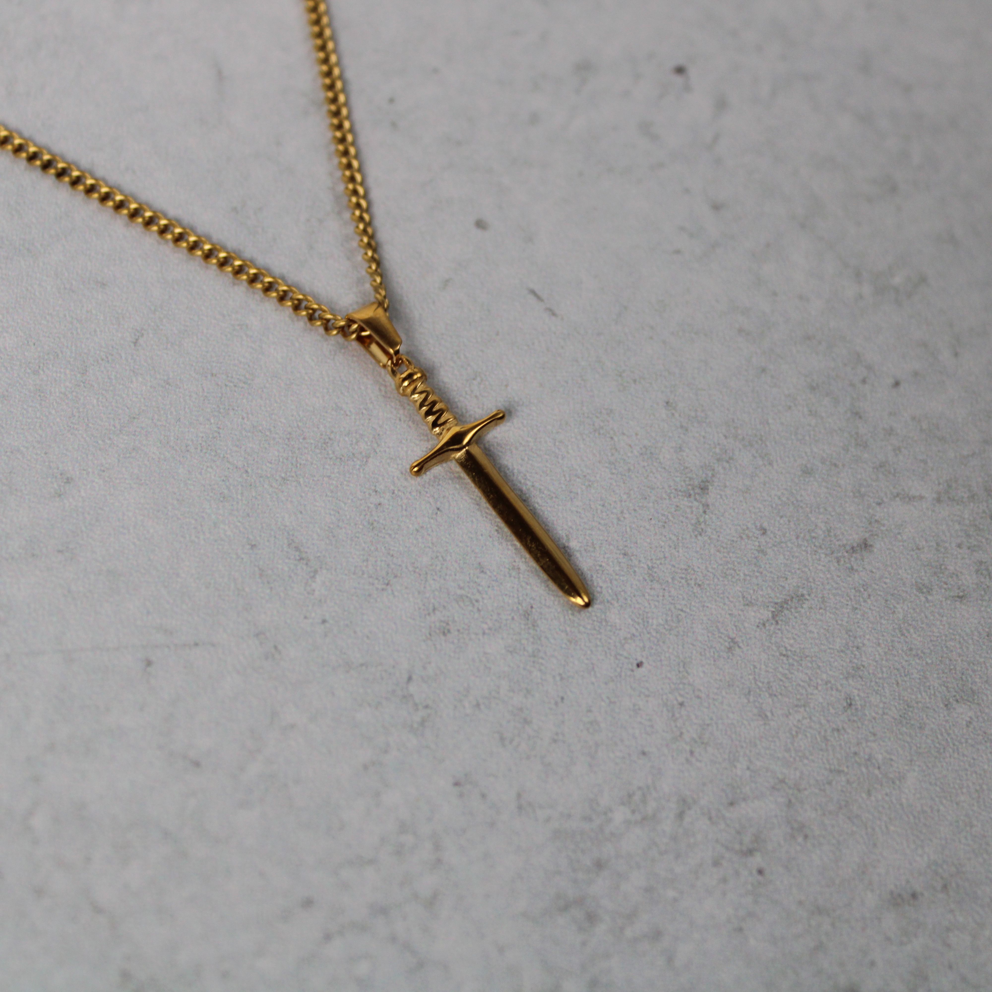 Jewelry Gold Dagger Pendant Chain Necklace Size ONE SIZE - 5 Thumbnail