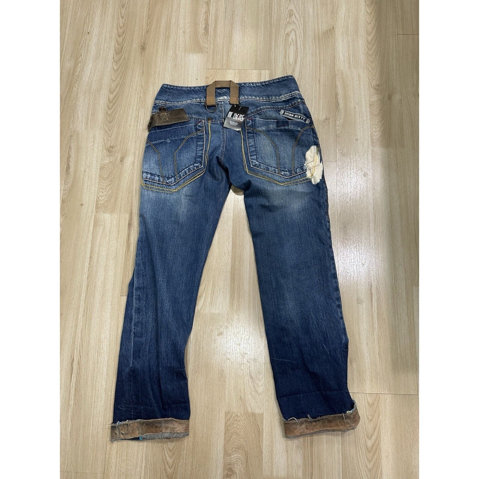 Miss Sixty Vintage Y2K Miss Sixty Jeans! Rare Find Leather Zip Size 29 Size 29" - 4 Thumbnail