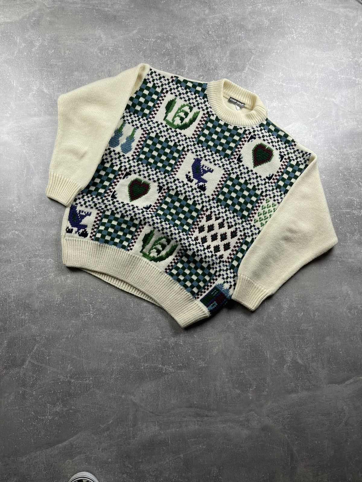Vintage NAF NAF Vintage Patterned Knit Sweater Graphic Jacquard Size S / US 4 / IT 40 - 2 Thumbnail