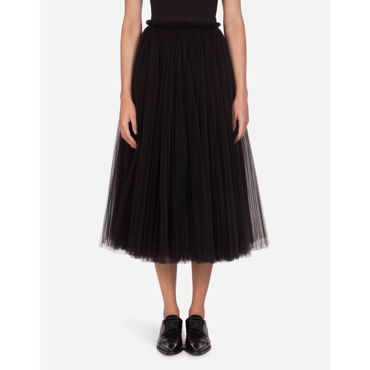 Dolce & Gabbana Dolce & Gabbana Black Tulle & Lace Skirt Sz.42 Size 28" / US 6 / IT 42 - 6 Thumbnail