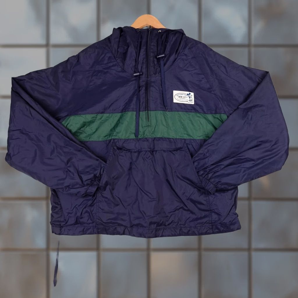 Disney VINTAGE Disney Jacket Mens XL Navy Windbreaker Hooded Mickey Patch Windbreaker Jacket Size US XL / EU 56 / 4 - 1 Thumbnail