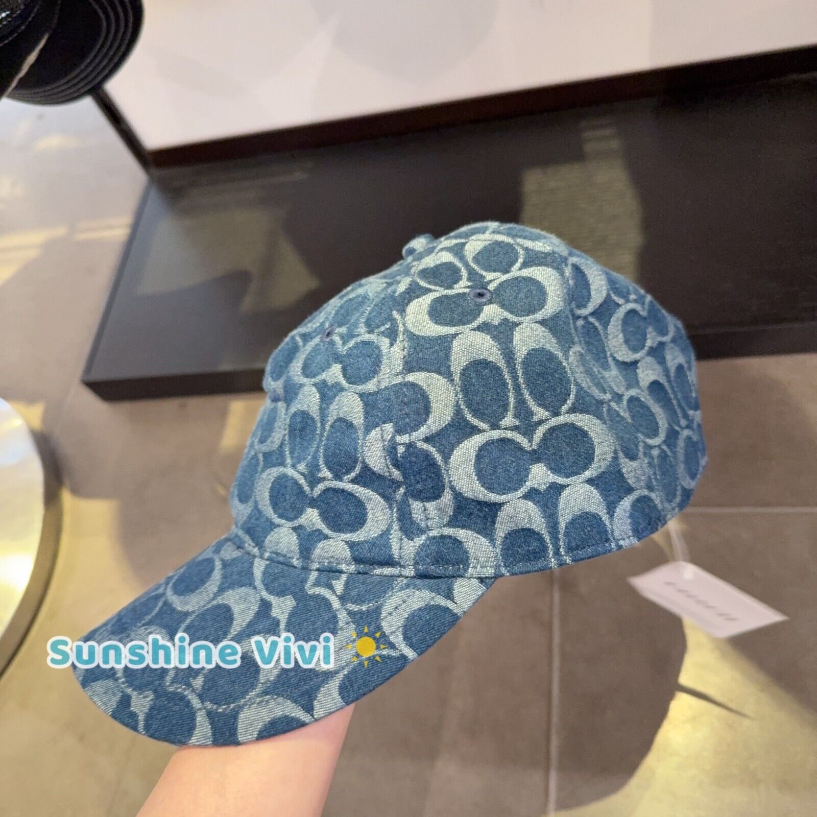 Coach NWT Coach Woman's Signature Denim Baseball Hat CZ925 M/L Size ONE SIZE - 5 Thumbnail