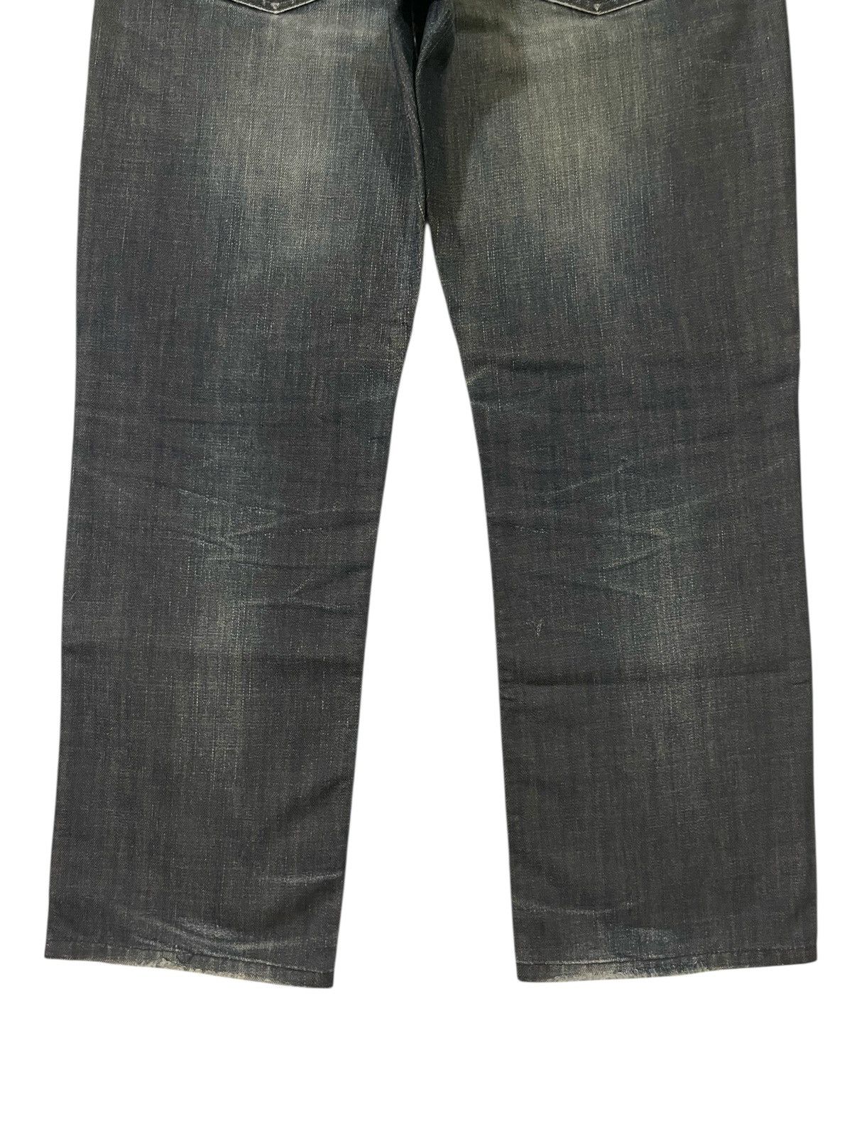 Black Label Japan BACK NUMBER BLACK LABEL Washed Distressed Jeans Denim Size US 35 - 14 Thumbnail