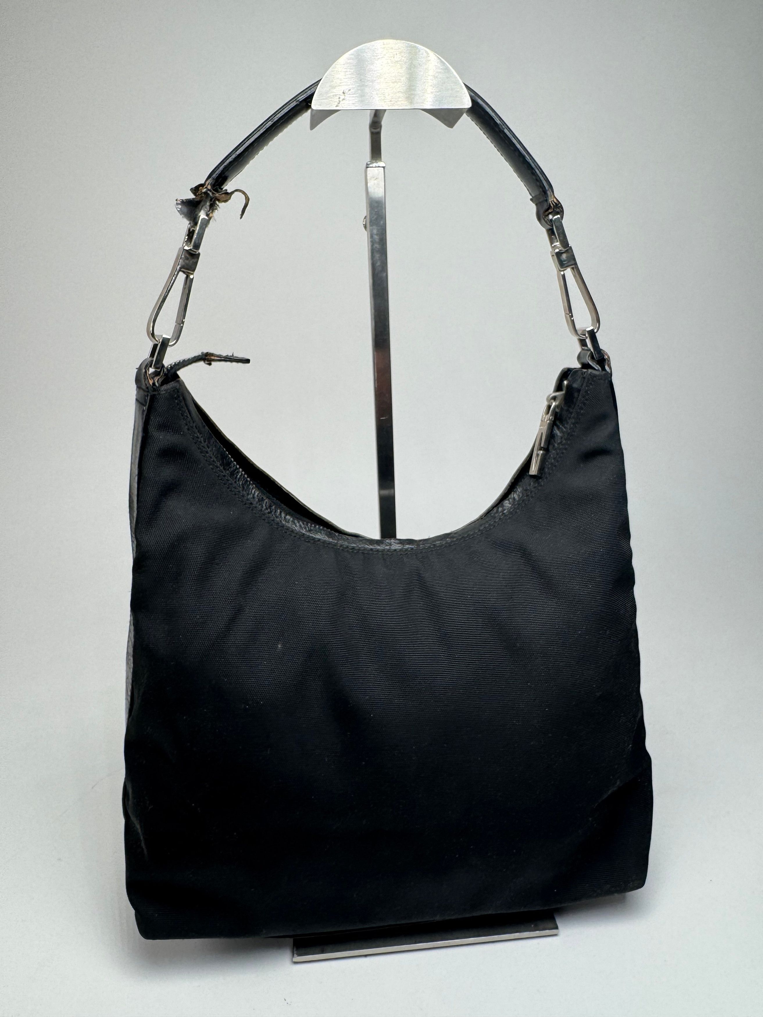 Gucci Vintage Canvas Leather Handbag Black Size ONE SIZE - 1 Thumbnail