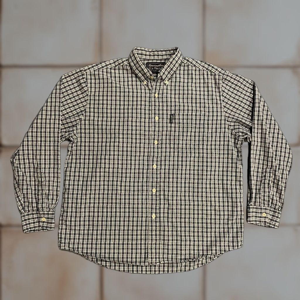 Abercrombie & Fitch VINTAGE Abercrombie & Fitch Button-Down Shirt Mens L Plaid Shirt Blue Black Gold Pattern Casual Shirt Size US L / EU 52-54 / 3 - 1 Thumbnail