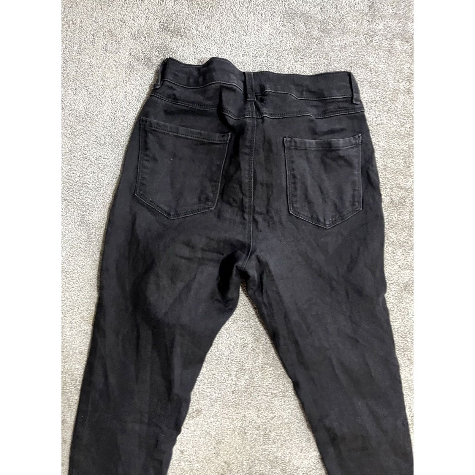 Vintage Womens D.Jeans Skinny Jeans 6 Mid Rise Stretch Black Cotton Blend Solid Denim Pocket Zipper Belt Loops Womens Adult Regular 5-Pocket Design Size 28" / US 6 / IT 42 - 4 Thumbnail