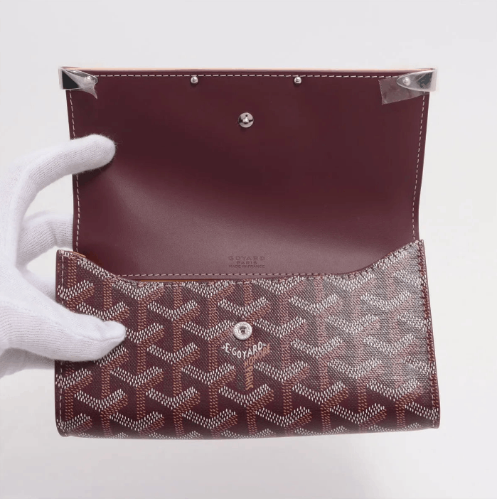 Goyard Leather Mini Monte Carlo Pouch Burgundy Size ONE SIZE - 3 Thumbnail