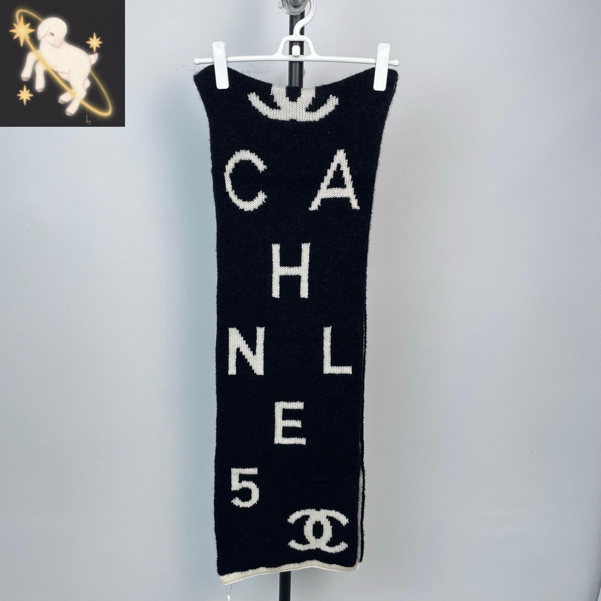 Chanel Chanel Plaid Black Scarf S Men Size ONE SIZE - 1 Thumbnail