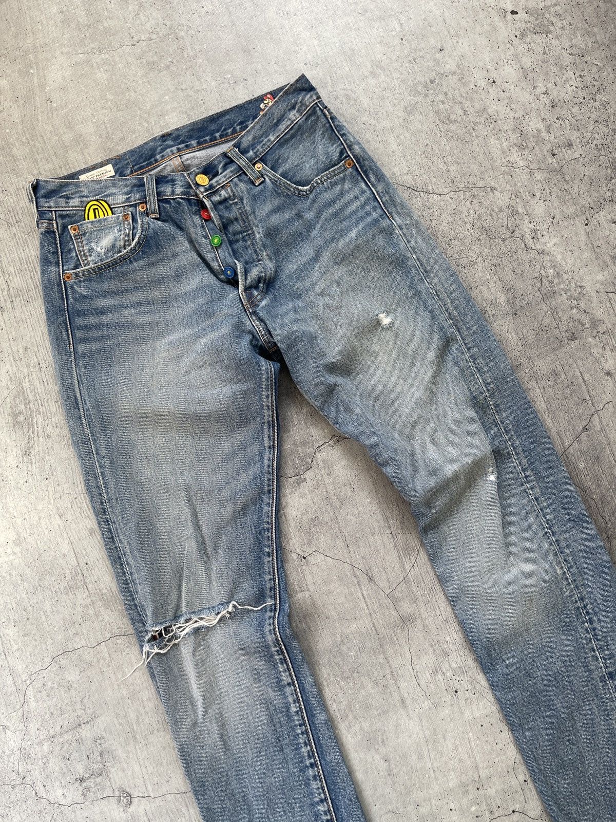 Levi's Levis 501 93 Big E x Super Mario Selvedge Jeans Size US 30 / EU 46 - 7 Thumbnail