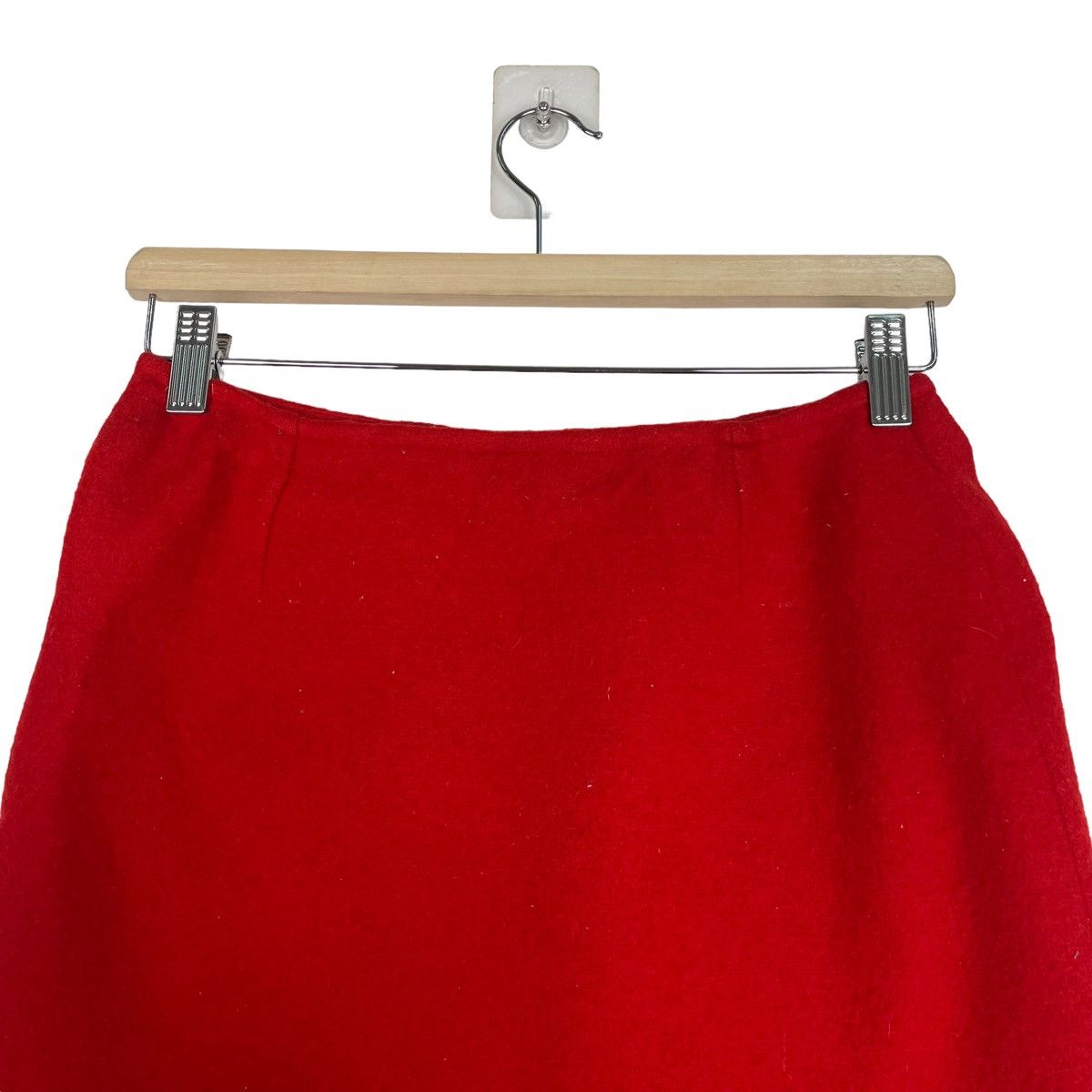 agnes b. 💥AGNES B WOOL RED MINI SKIRT Size 26" / US 2 / IT 38 - 6 Thumbnail