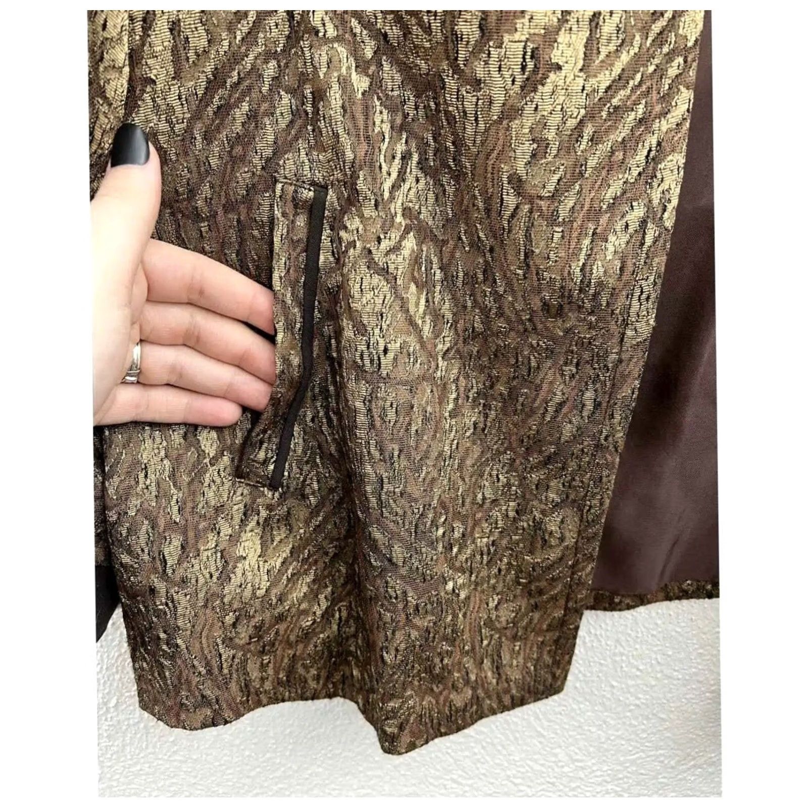 CLOSED Womens Anthracite Brown Single Button Close 3/4 Sleeve Jacket Size 8 Size M / US 6-8 / IT 42-44 - 5 Thumbnail